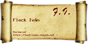 Fleck Iván névjegykártya
